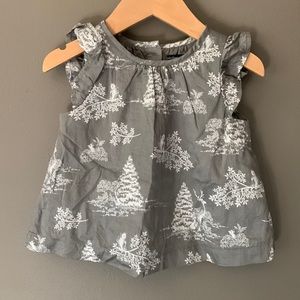 Gap girls short sleeve gray tunic top.  Size 18-24 months.